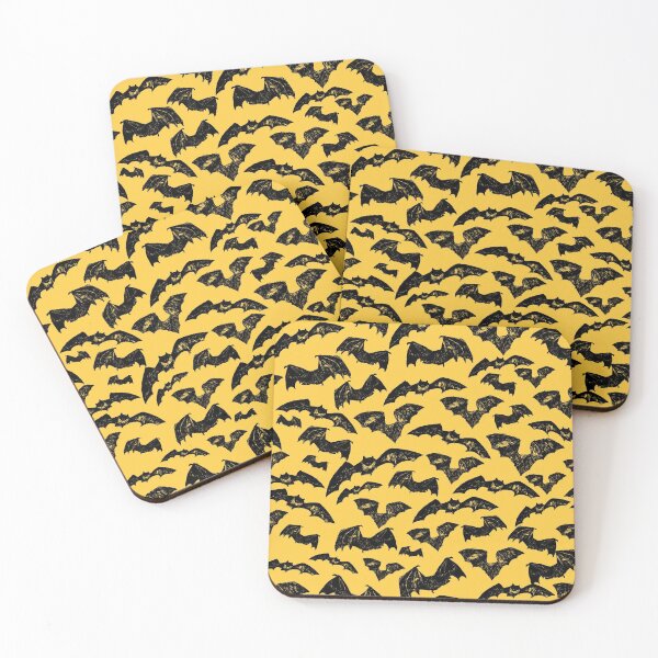 Item preview, Vector hand drawn yellow halloween bats repeat pattern.  designed and sold by jamiesoondesign.