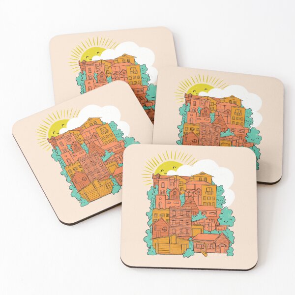 Item preview, Colorful Connected Neighborhood Houses  designed and sold by Jamie Letourneau.