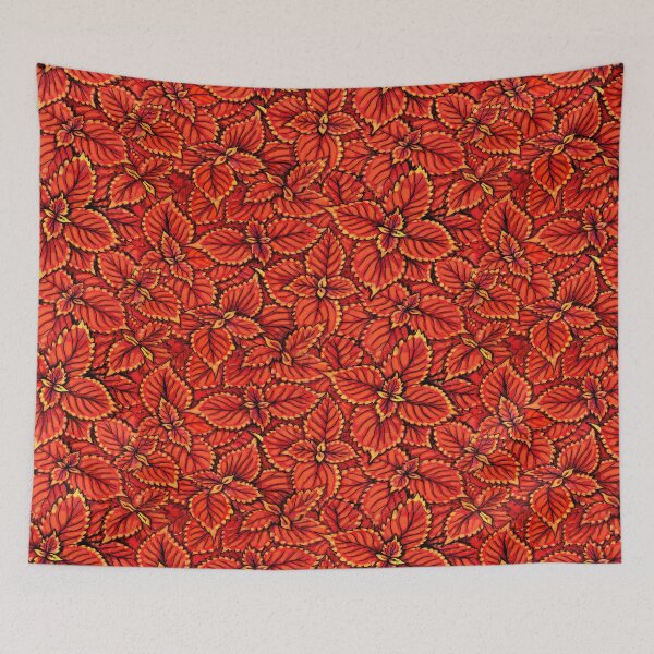 Item preview, Coleus Leaves, Botanical Floral Pattern Red Orange designed and sold by Julia Khoroshikh.