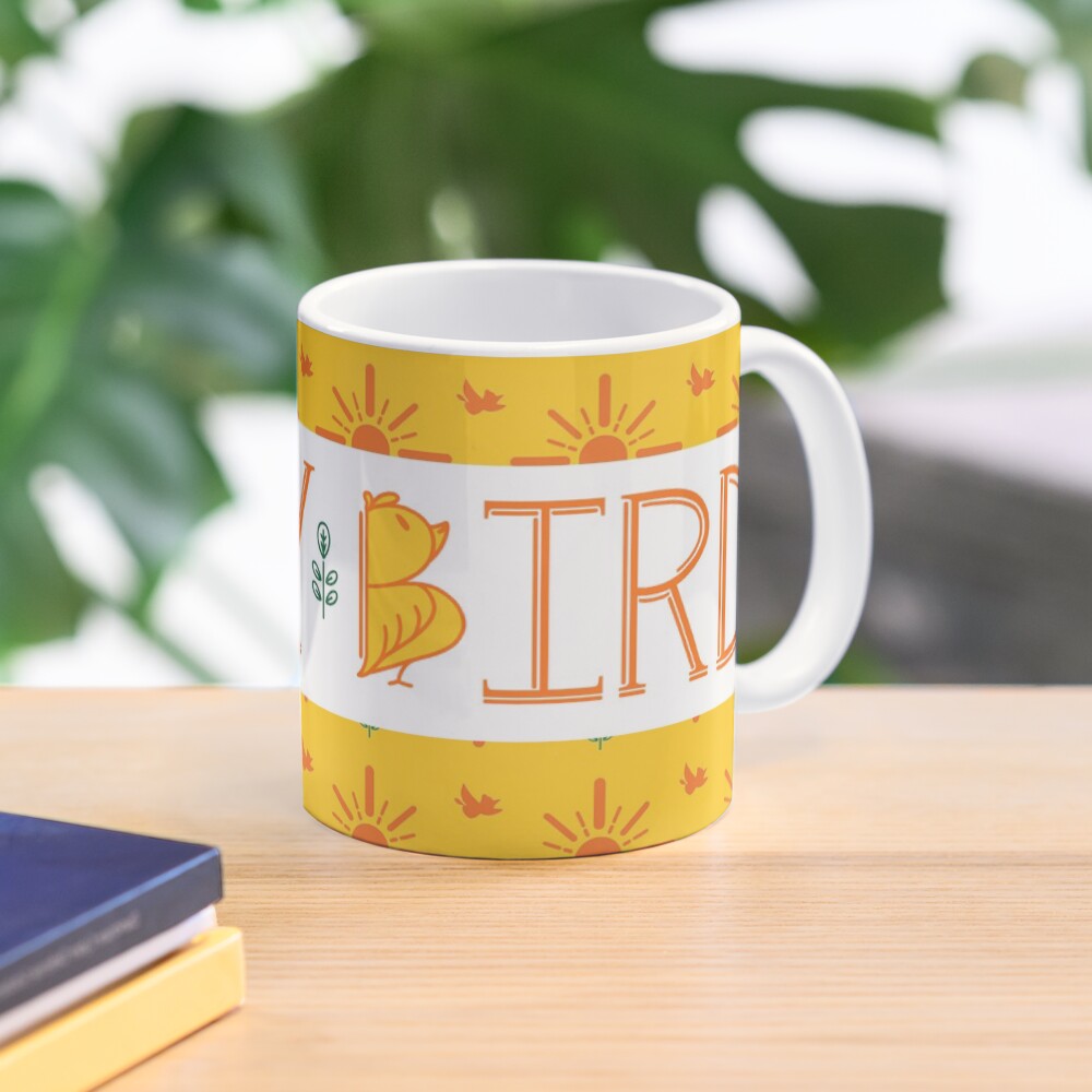 Early Bird Phrase with Main Pattern Coffee Mug