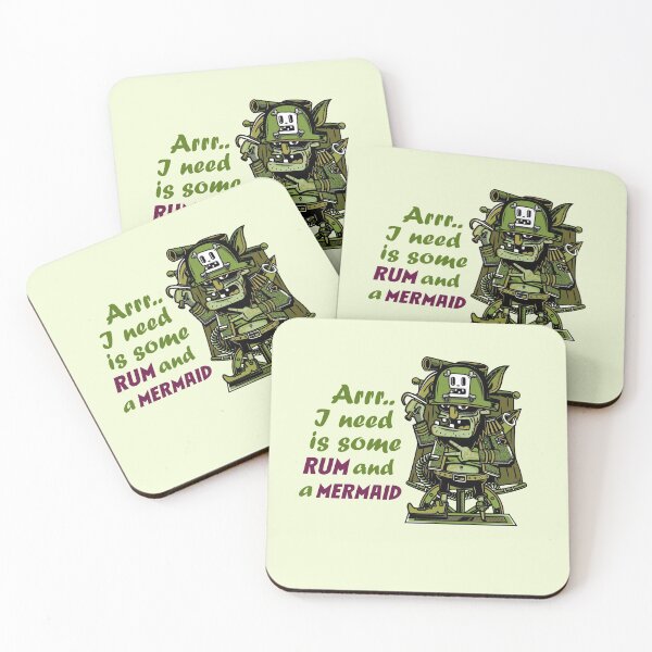 Item preview, Rum and Mermaids - Talk Like a Pirate Day design designed and sold by wingdingr.