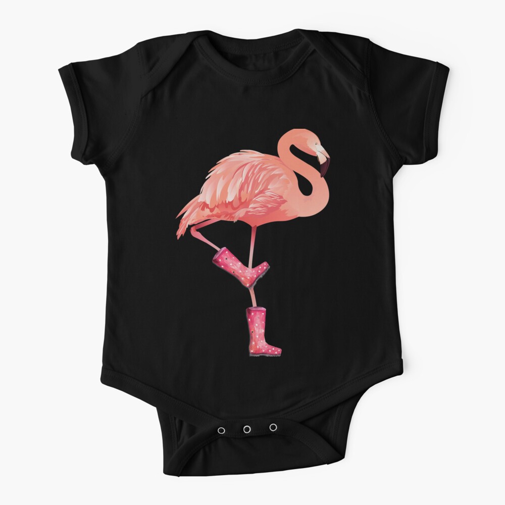 Rosa Flamingo, Flamingostiefel, Flamingoliebhaber Babystrampler