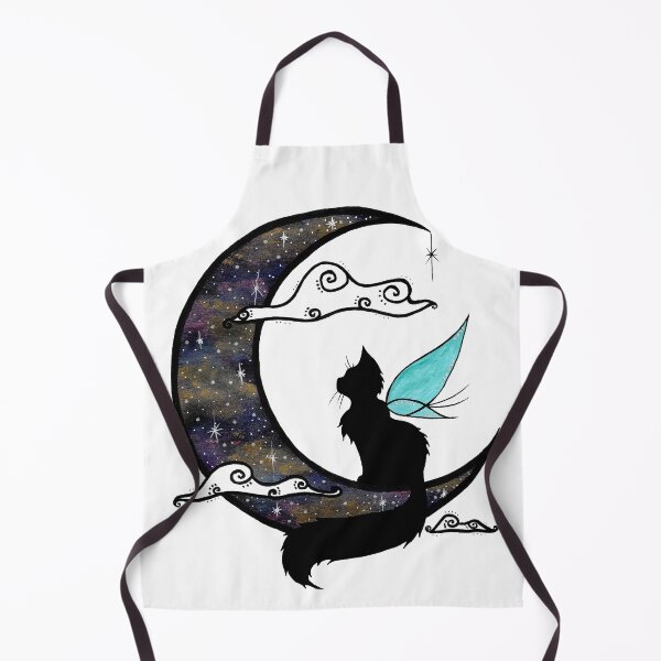 Item preview, Moon Cat Loves The Universe - Galaxy Cat - Fairy Cat On A Cloudy Moon Looks At The Stars designed and sold by MorgannaCraft.