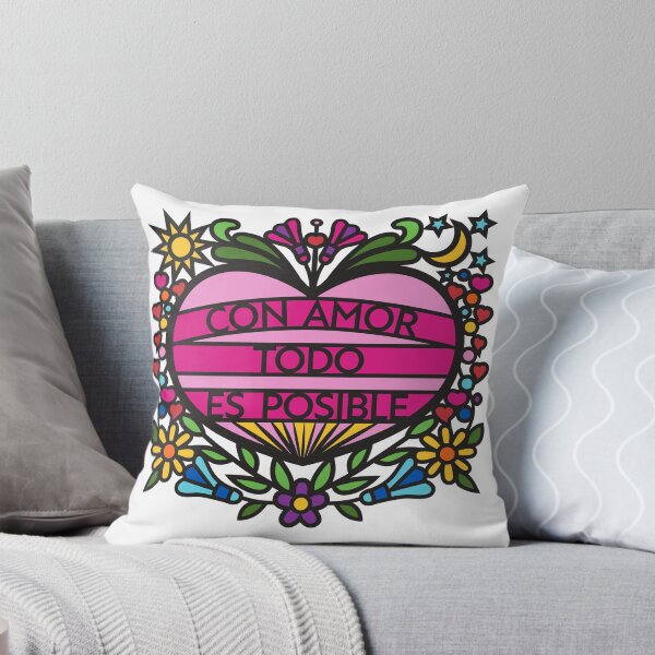 Con Amor Todo Es Posible - With Love Everything Is Possible (BKMC) Throw Pillow