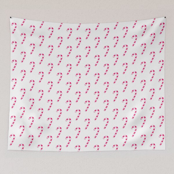Item preview, Christmas Pink Candy Cane Pattern Print designed and sold by ThingsByJoy.