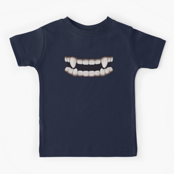 Vampire mouth Halloween funny red lips sharp teeth Kids T-Shirt