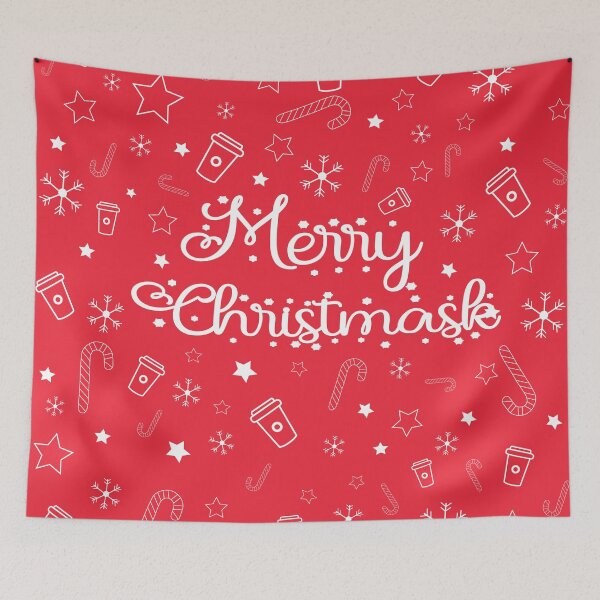 Item preview, Merry Christmask Red Pattern designed and sold by Modern-Fusion.