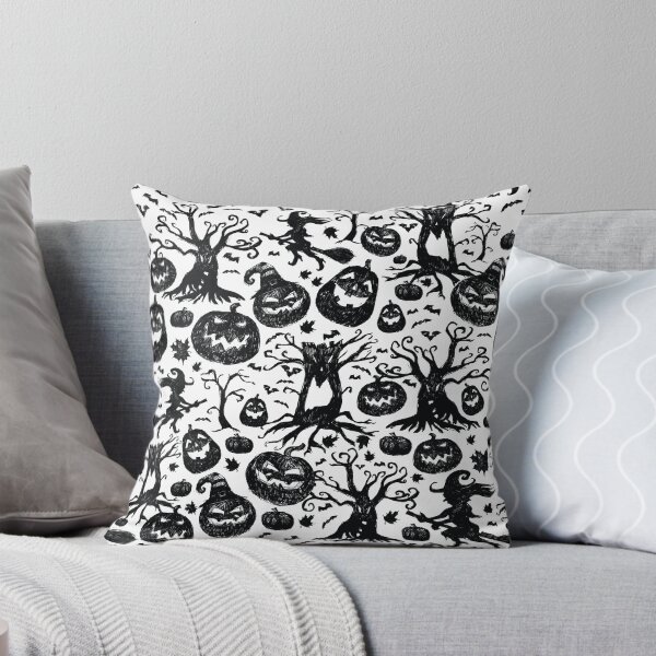 Item preview, Vector hand drawn halloween spooky black silhouettes repeat pattern.  designed and sold by jamiesoondesign.