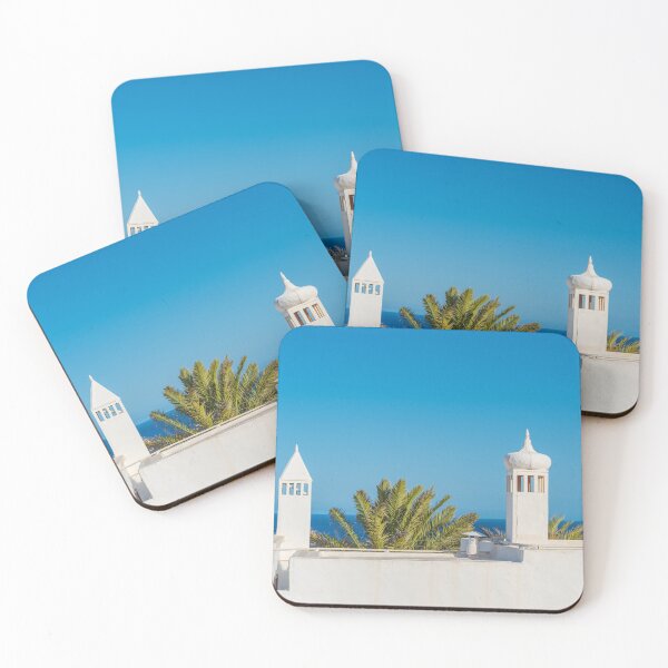 Item preview, Blue sky and white rooftops chimneys designed and sold by iCimages.net.