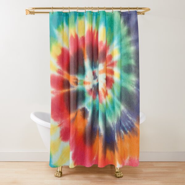 Spiral Tie Dye Technique Multi Colored Dye Shower Curtain