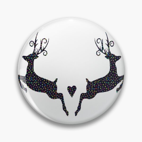 Item preview, Two Blue Winter Reindeer-Snowflakes Heart designed and sold by ittybittyowl.