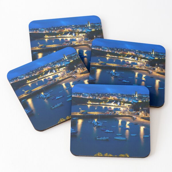 Item preview, Newquay Harbour at night designed and sold by CornishPano.