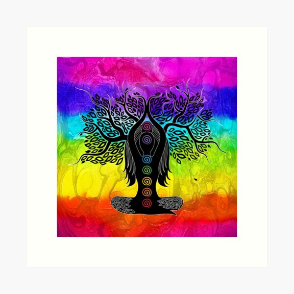 Item preview, Chakra Lady Tree - 60 Chakra BG designed and sold by chakraplaza.