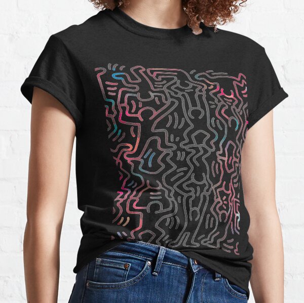 keith haring t shirt, , colorful, cute, green, lgbtq, pop art, 80s, artist, happy, red, retro, trendy, aesthetic, andy, blue, colors, lgbt, new york Classic T-Shirt