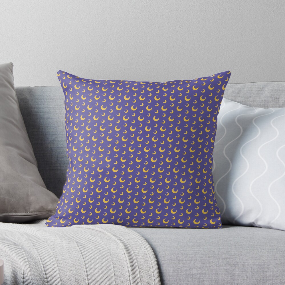 Night Owls, Sub Pattern (Purple Moon) Throw Pillow