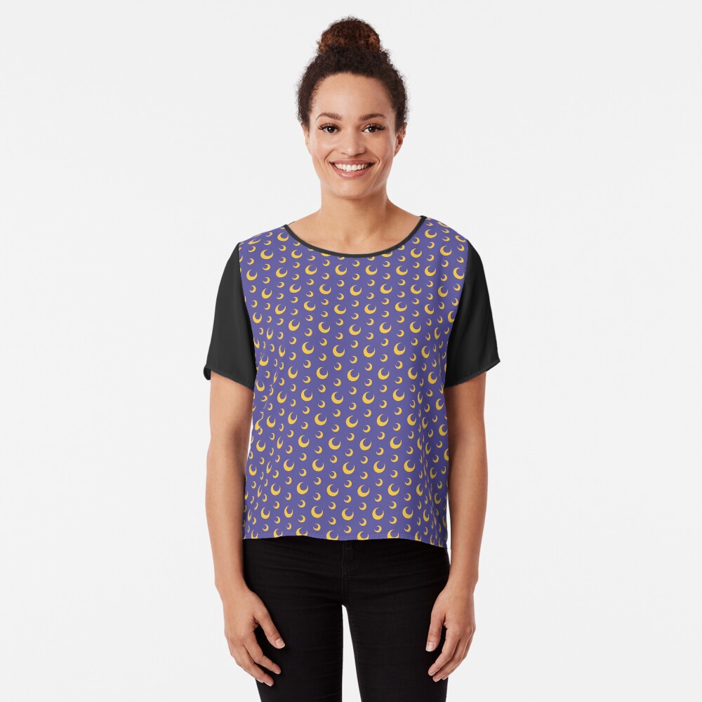 Night Owls, Sub Pattern (Purple Moon) Chiffon Top