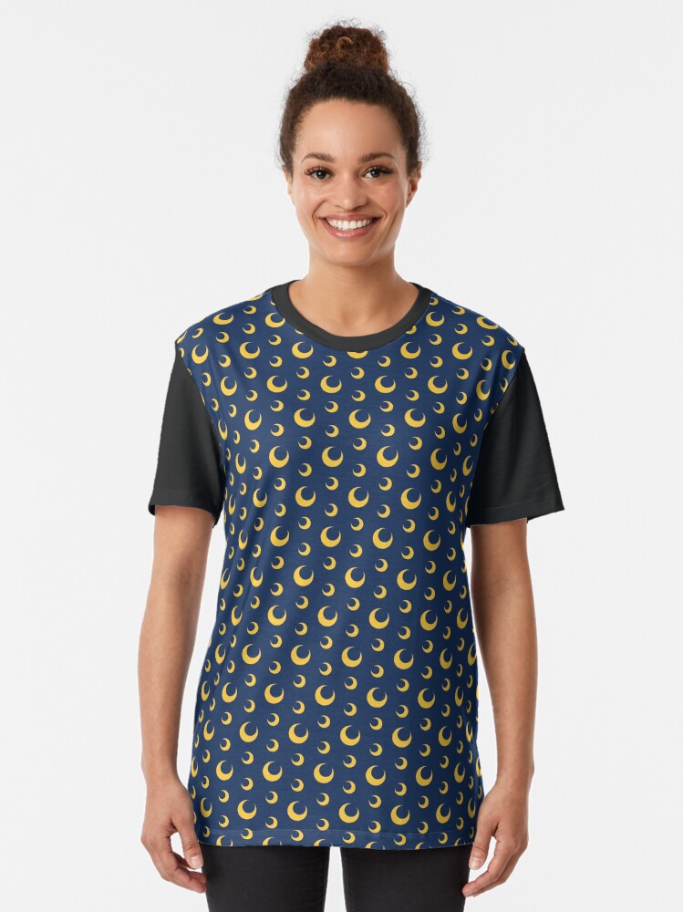Alternate view of Night Owls, Sub Pattern (Blue Moon) Graphic T-Shirt