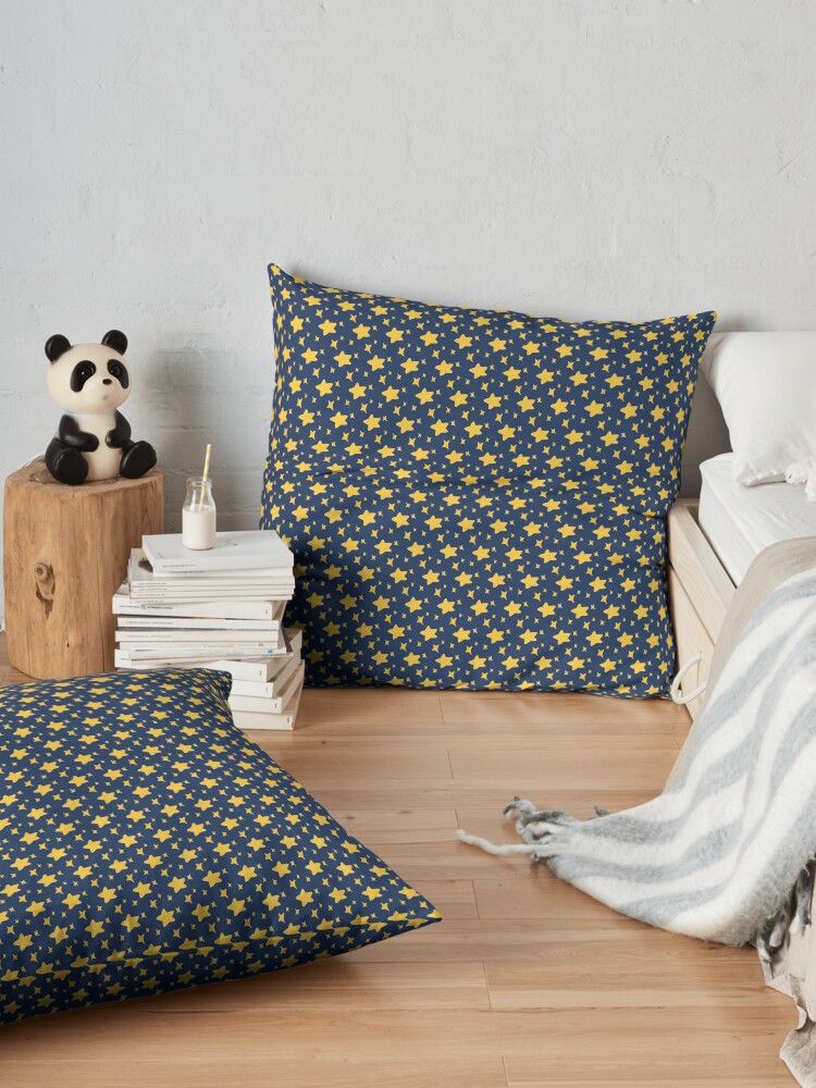 Alternate view of Night Owls, Sub Pattern (Blue Stars) Floor Pillow