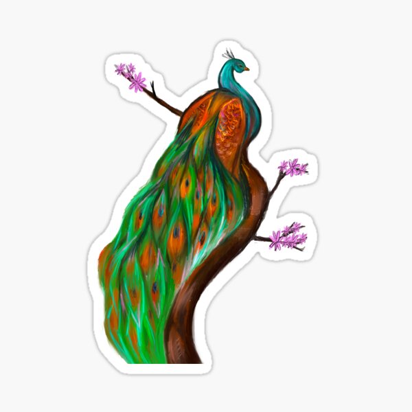 Peacock dreams Sticker