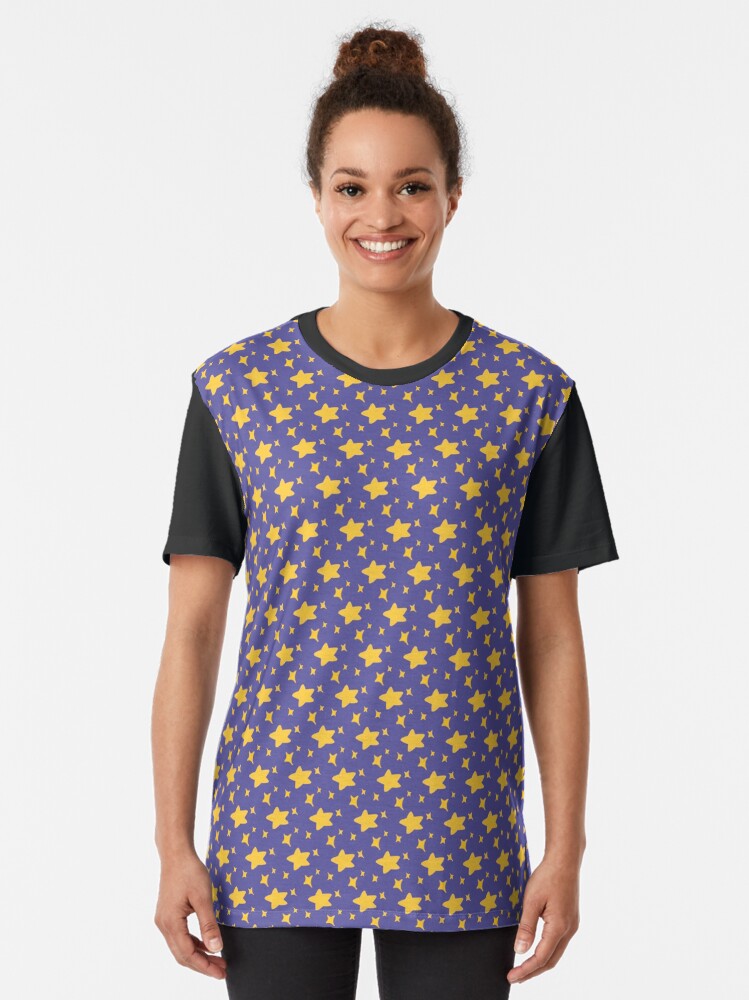 Alternate view of Night Owls, Sub Pattern (Purple Stars) Graphic T-Shirt