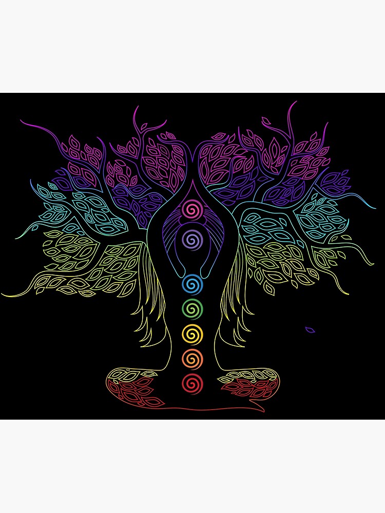 Chakra Lady Tree - 60 Chakra BG Tapestry for Sale by chakraplaza