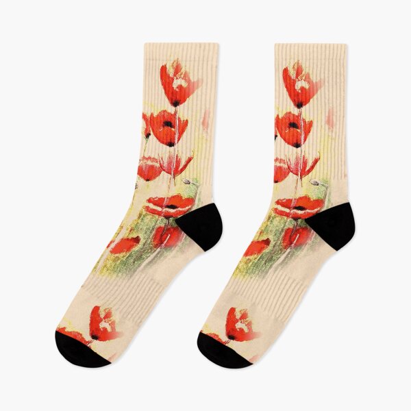 Item preview, Abstract poppies watercolor painting red pale orange  designed and sold by GittaG74.