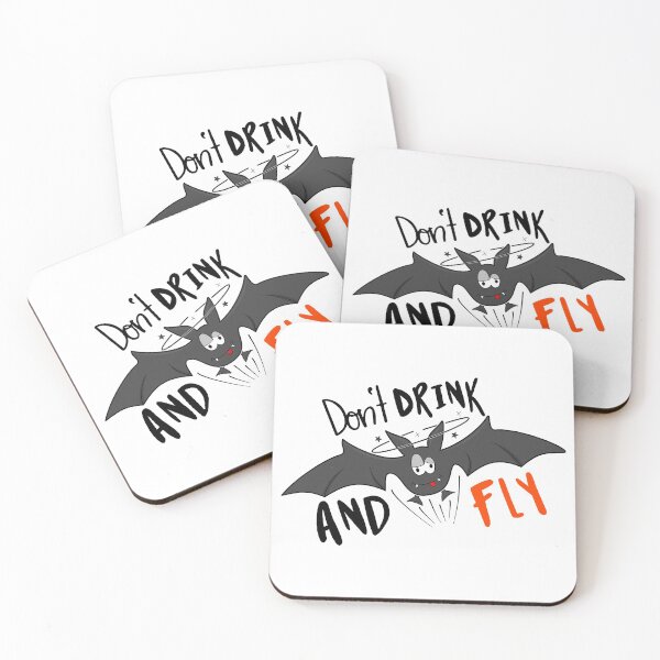 Item preview, Halloween Don't Drink and Fly Funny Bat designed and sold by AvilionDesigns.