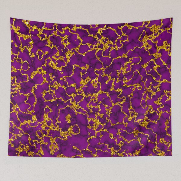 Item preview, Marbled Gold and Royal Purple Abstract Larger Pattern Veined designed and sold by Darcy777.