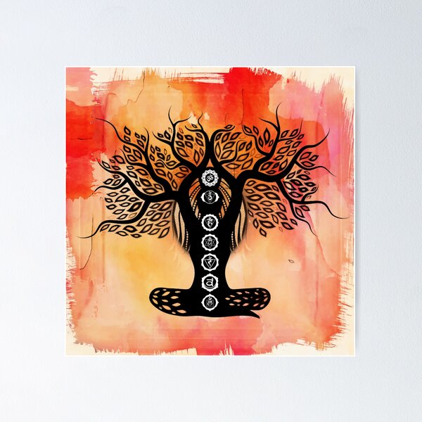 Item preview, Chakra Lady Tree - 60 Watercolor RBG designed and sold by chakraplaza.