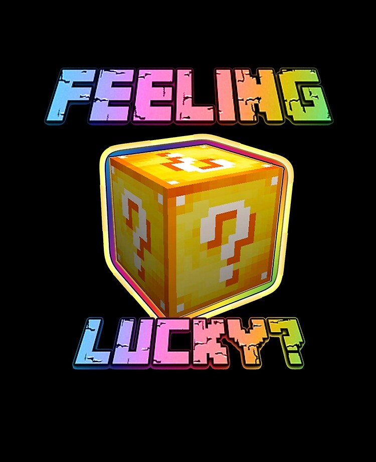 Feeling Lucky? Minecraft Lucky Block(rainbow text) Greeting Card