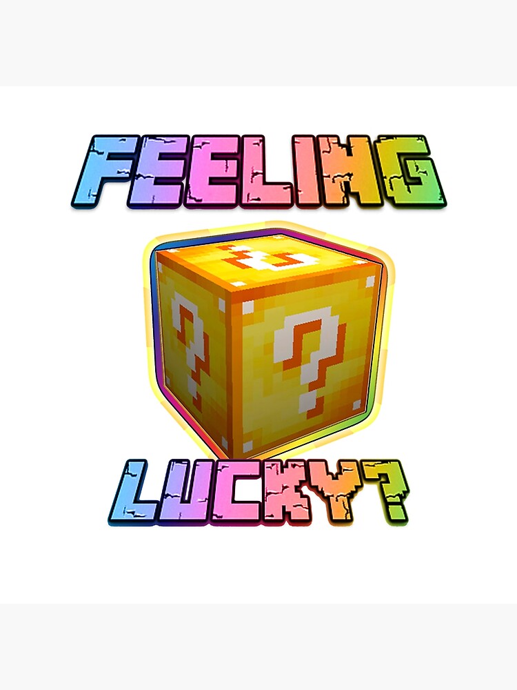 Feeling Lucky? Minecraft Lucky Block(rainbow text) Greeting Card