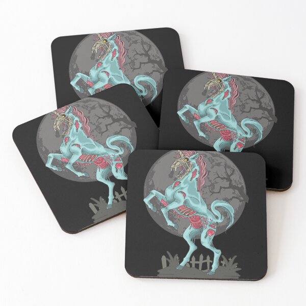 Item preview, Halloween scary undead skeleton unicorn designed and sold by TshirtFuchs.