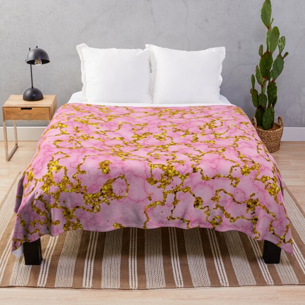 Item preview, Gold and Powder Pink Abstract Larger Pattern Veined designed and sold by Darcy777.