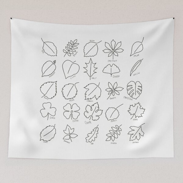 Item preview, leaves and names simple continuous monoline designed and sold by alyskadraws.
