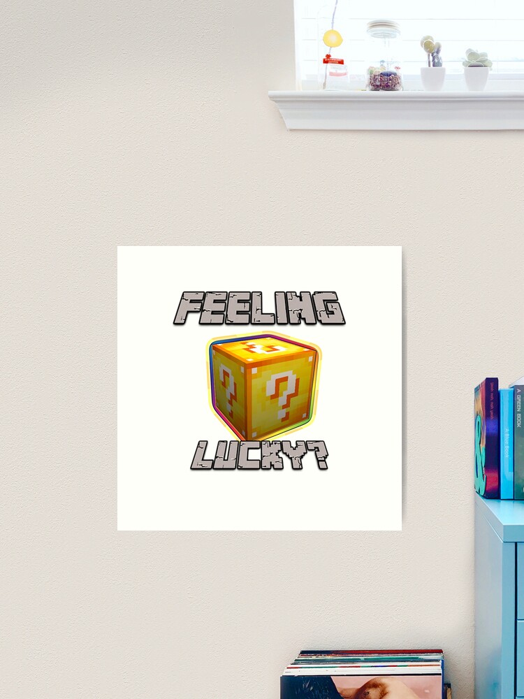 Feeling Lucky? Minecraft Lucky Block(grey rock text) Canvas Print