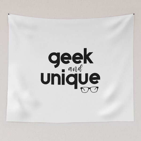 Item preview, Geek and Unique Text with Nerdy Glasses - White designed and sold by VicEllisArt.