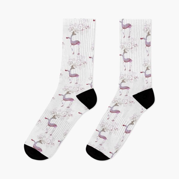 Artikelvorschau, Elegantes rosa Rentier mit Schal - Winter - Weihnachten entworfen und verkauft von ittybittyowl.