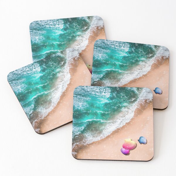 Item preview, Playa y ola turquesa Conchas arcoíris Paisaje Mar designed and sold by Jolly-Yosei.