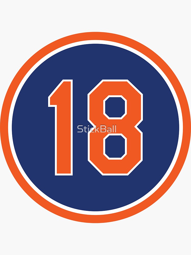 Darryl Strawberry #18 Jersey Number Sticker for Sale by StickBall