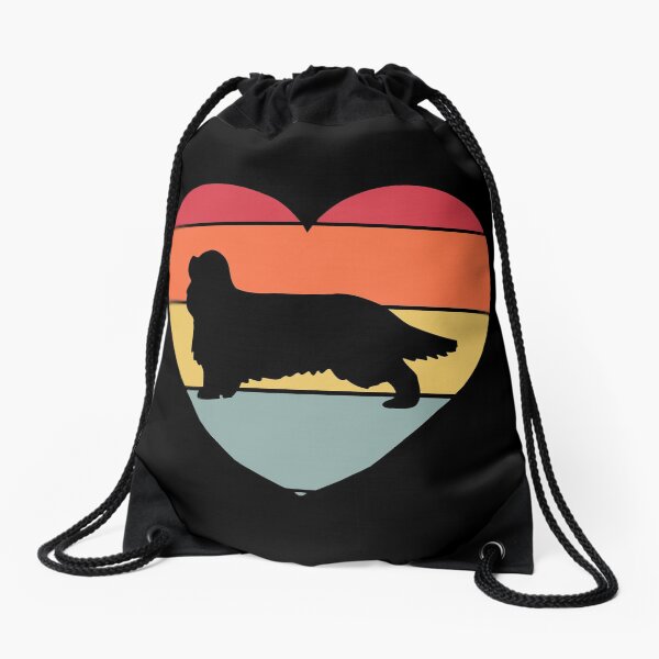 Cavalier king Charles Spaniel Dog Vintage Retro Drawstring Bag
