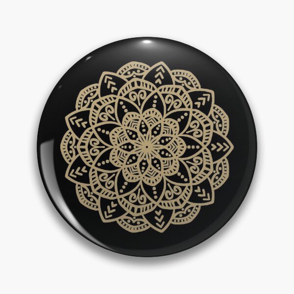 Item preview, Decorative golden mandala on black background designed and sold by Jenmag.