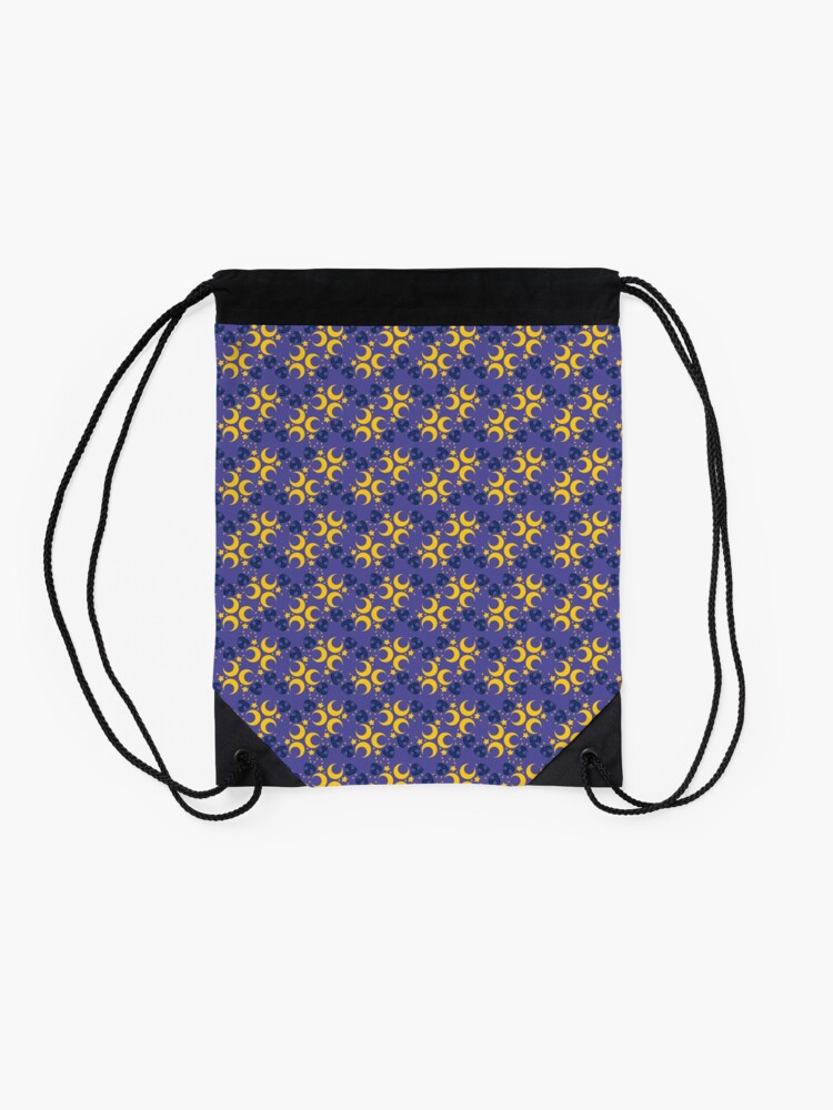 Alternate view of Night Owls, Main Pattern (Purple) Drawstring Bag