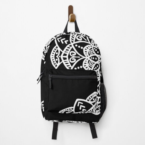 Item preview, Decorative white mandala on black background designed and sold by Jenmag.