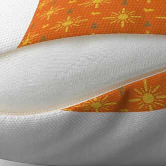 Alternate view of Early Bird, Main Pattern (Orange) Throw Pillow