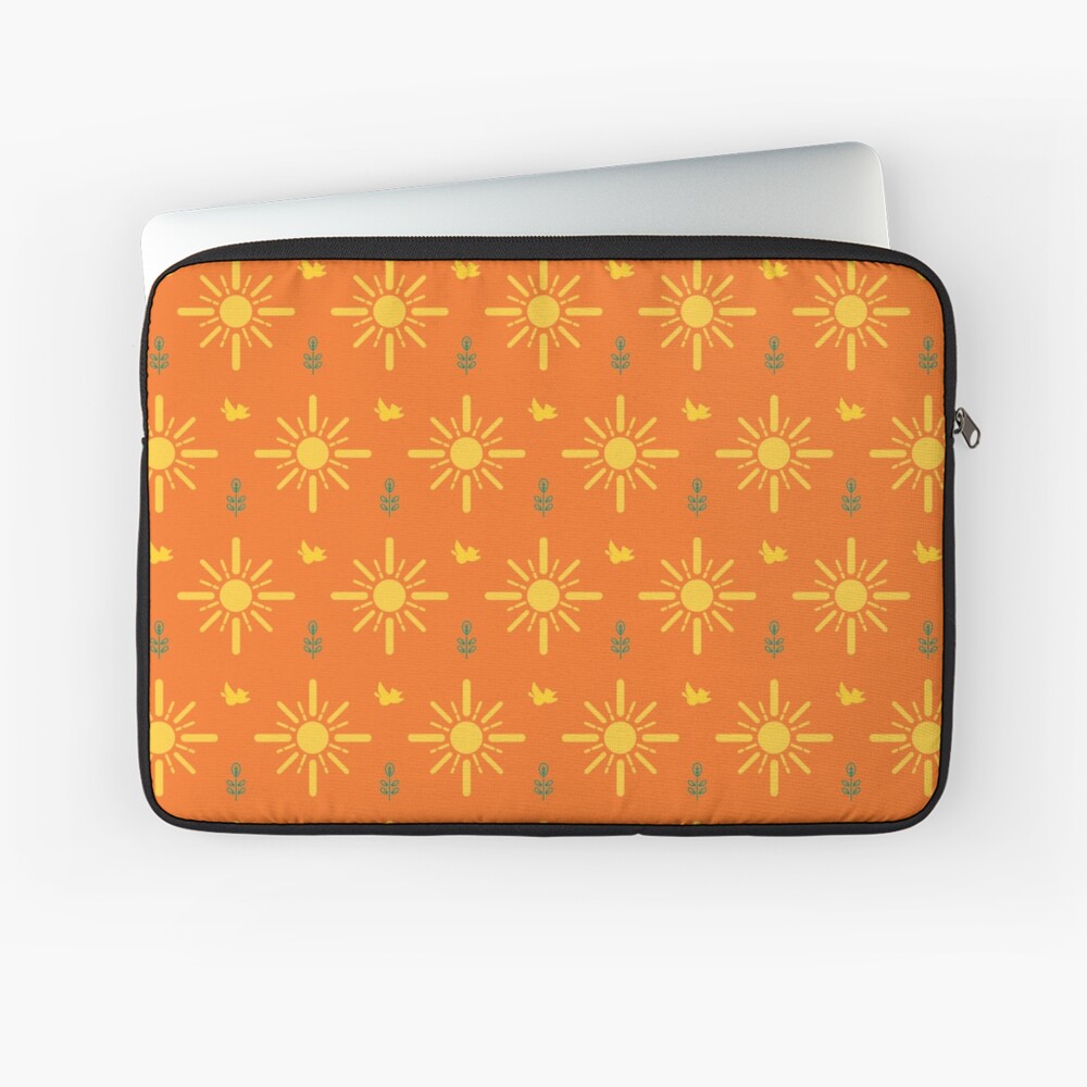 Early Bird, Main Pattern (Orange) Laptop Sleeve