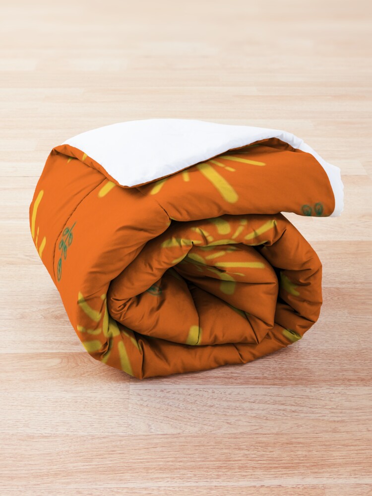 Alternate view of Early Bird, Main Pattern (Orange) Comforter