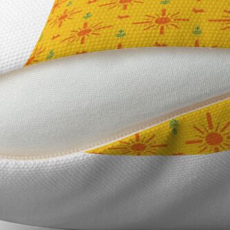 Alternate view of Early Bird, Main Pattern (Yellow) Throw Pillow