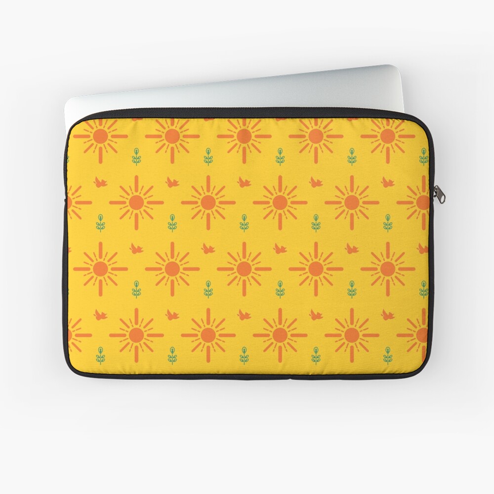 Early Bird, Main Pattern (Yellow) Laptop Sleeve