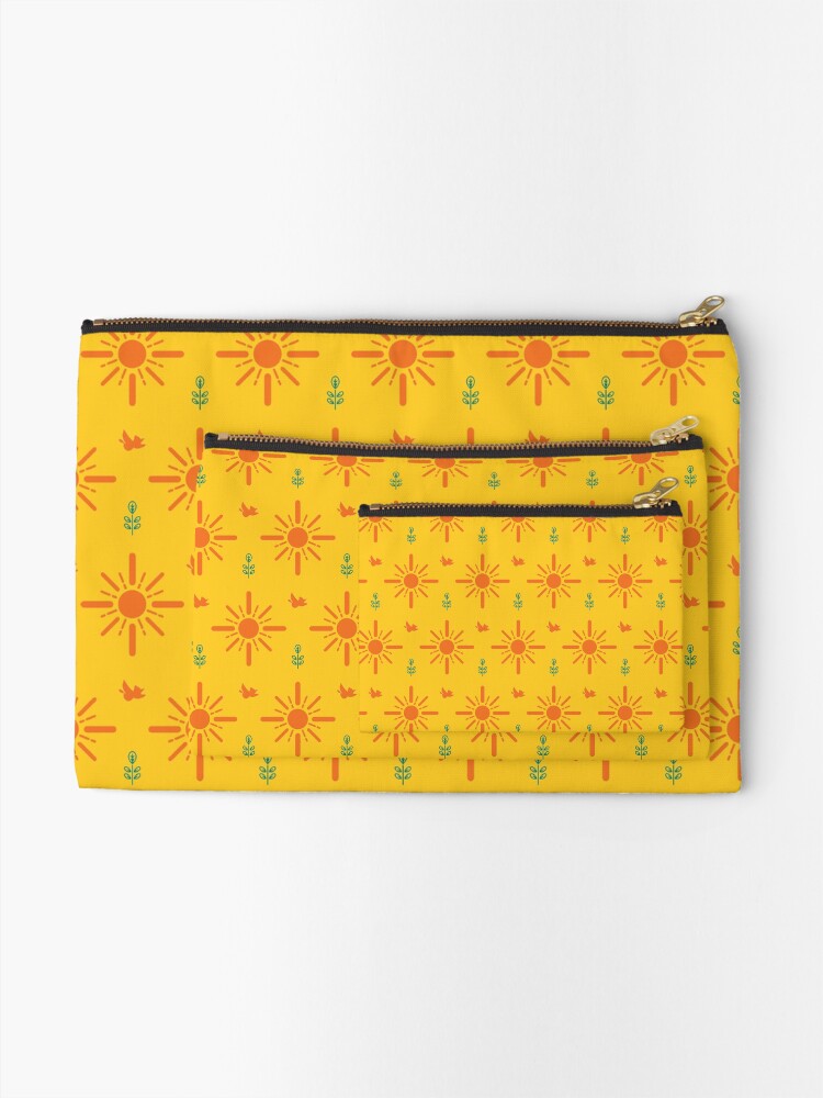 Alternate view of Early Bird, Main Pattern (Yellow) Zipper Pouch