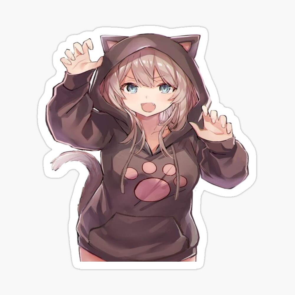 Anime Neko Girl Greeting Card for Sale by touchofdestiney Redbubble